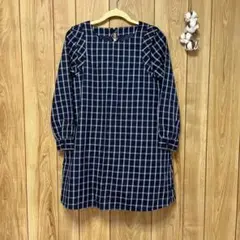 【新品タグ付き】マジェスティックレゴン ミニワンピース チェック柄 ネイビー