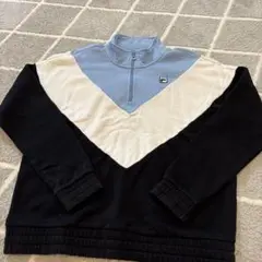 FILA ジップアップ スウェット XL 黒/青/クリーム