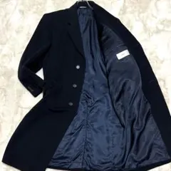 希少3L✨ダーバン チェスターコート ヘリンボーン 総丈116cm ネイビー