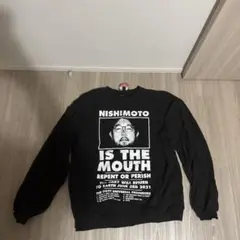 (値下げ可)ニシモトイズザマウス グラフィックプリントスウェット黒XL