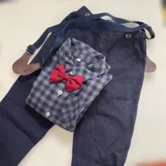 110サイズ 赤い蝶ネクタイ付きフォーマルセット