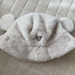 ミッキーマウス耳付きバケットハット ベージュディズニーランド ファーバケハ