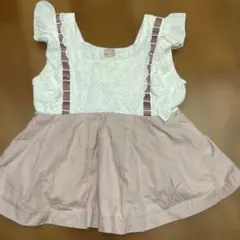 petit main チュニック レースフリルトップス