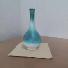 お値下中!　松柏窯 青磁 窯変 花生 花瓶 高さ25cm 共箱付 床の間 一輪挿