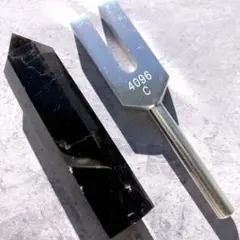 【特大！虹入り！最強魔除け】クリスタルチューナー　音叉　天然石　モリオン　セット