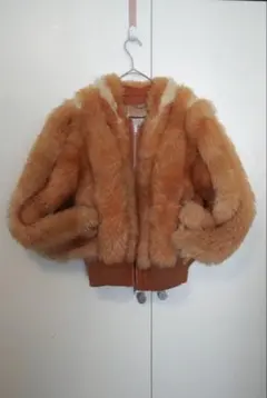 80s ビンテージ ラムスキン リアルファーブルゾン