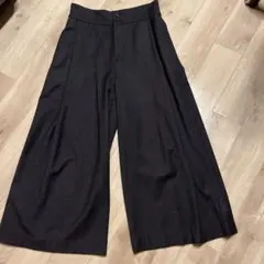 レキップヨシエイナバ　パンツ　ワイド　濃いブラウン　ウールストレッチ　36