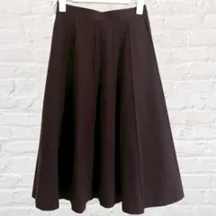 ベルヒャー ウールマーク 毛100% プリーツ フレア スカート ミモレ丈