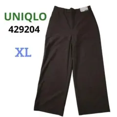 未使用タグ付き ユニクロ ハイウエストワイドストレートパンツ 総ゴムプルオン