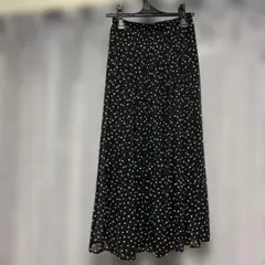 お値下げ！水玉模様 プリーツスカート 黒