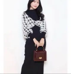 マーキュリーデュオ　2WAYジャガードカーデドッキングニットワンピース