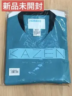 【新品】KAZEN スクラブ 988-42 ターコイズ×ネイビー 男女兼用