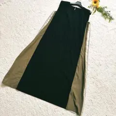 Anna Nicola バイカラー ノースリーブ ロングワンピース 38