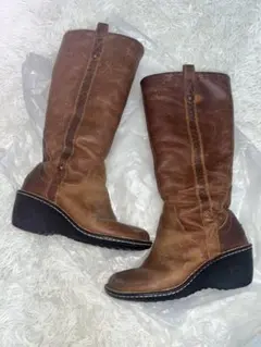 UGG ブラウン レザー ロングブーツ