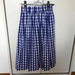 ブルーチェック×ネイビーチュールリバーシブルSK