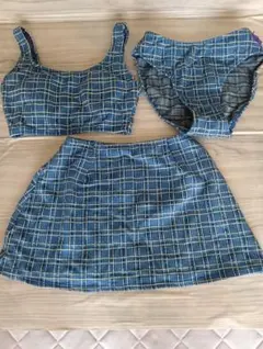 チェック柄 セパレート水着セット 9M