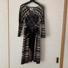 Bou Jeloud ストライプ ラップドレス 短め長袖