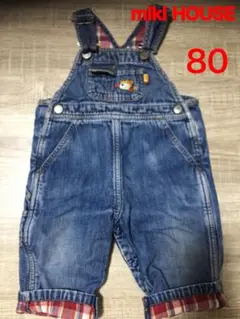 miki HOUSE デニムオーバーオール 80