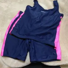 みーたん様専用　スポーツ水着上下セット フットマークLサイズ ネイビー/ピンク