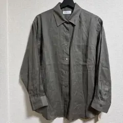 新品◼️フランドル レディース長袖麻シャツ カーキ サイズ11のサムネイル