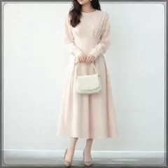 SAISON DE PAPILLON ミモレ丈カットソーワンピース ベージュ L