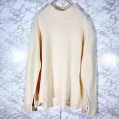 【マッキントッシュフィロソフィー】ハイネックセーター（白）M 羊毛　カシミヤ混