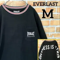EVERLAST ポケット ビッグプリント バックプリント 長袖 ロンT 黒のサムネイル
