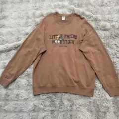 ウッドストック　プリント ブラウン　トレーナー　XL ユニクロ