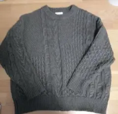 FREAK'S STORE ケーブルニットセーター長袖 オリーブグリーン フリー