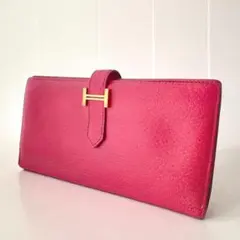 新型金具✨ HERMESエルメス ベアンスフレローズショッキング レザー長財布のサムネイル