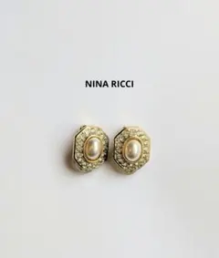 NINA RICCIパール×ラインストーン イヤリング ヴィンテージ ニナリッチ