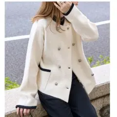 新品未使用タグ付き♡KOBELETTUCEダブルボタンもちもちニットジャケット