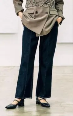 GLOBAL WORK Goodデニム フレアパンツ　S ネイビーデニム88