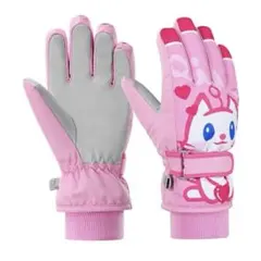 6〜9才 ピンク スキーグローブ 5本指タイプ グローブ スノーグローブ 手袋