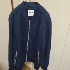 ZARA　ザラ　 ジャケット　ブルゾン　MA-1　Lサイズ　ネイビー色
