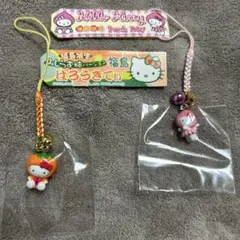 ご当地 ハローキティストラップ エビフライフォーク ハローキティ - 美品 2004年当時物 名古屋限定 エビフライ ハロー