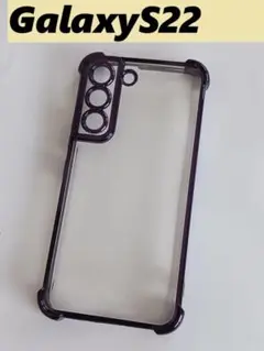 GalaxyS22 枠メッキ加工風　クリアケース　紫 Galaxyケース