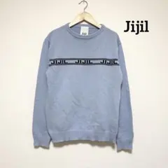 【美品】Jijil ジジル カシミヤ混 ロゴ入り ニット 長袖