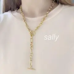 サイズオーダー【ゴールド】ステンレス　オーバルチェーン　マンテルロングネックレス