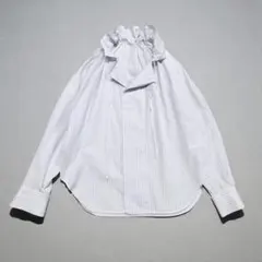 マカフィー フリルカラー ボウタイ ブラウス ストライプ トゥモローランド