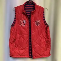 kissmark レディース ゴルフベスト リバーシブル レッド・ネイビーレッド