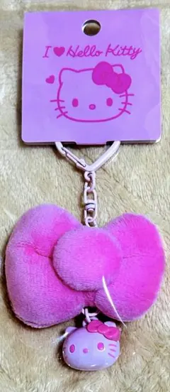 ハローキティ リボンキーホルダー I Love Hello Kitty ピンク