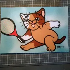 切り絵 猫のテニス (猫百態)