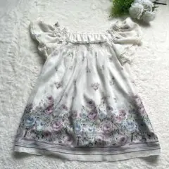 LEST ROSE 花柄フリル袖シフォンカットソーのサムネイル
