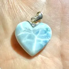 SV925 ラリマー　ハート　ペンダントトップ　26.7×25.1×8.6㎜