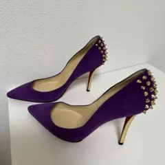 Christian Louboutin スタッズ パンプス ボルドー - メルカリ