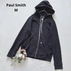 ポールスミス ブラック フルジップフーディ パーカー コットン100% シンプル
