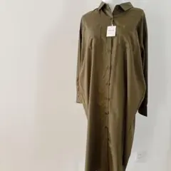 【新品未使用】INGNI カーキ 長袖 シャツワンピース タグ付