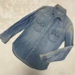 希少✨ラルフローレン ヴィンテージ加工 ウエスタン デニム シャツ 金