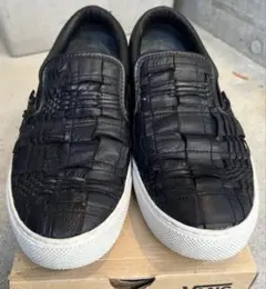 【VANS】限定モデル レザー編み込みスリッポン　スニーカー26.5